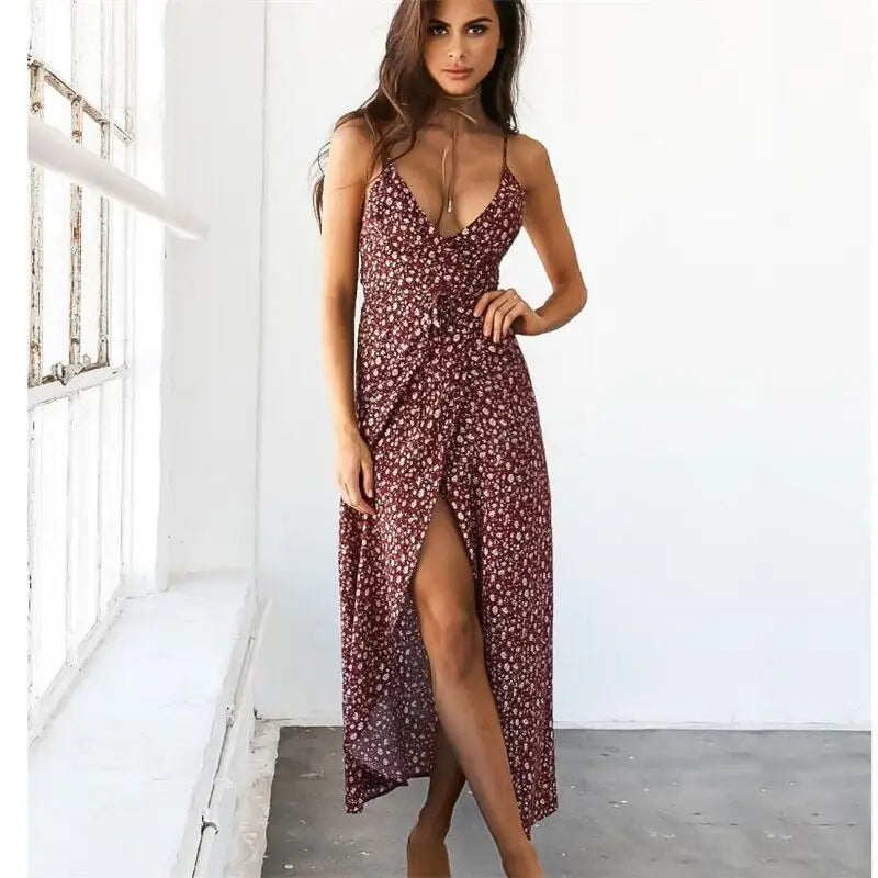 Robe Portefeuille Femme Elegante Eté | Dame Fleur