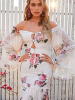 Robe Témoin de Mariage Fleurie - Vignette | Dame Fleur