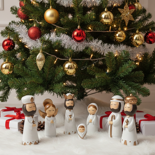 Crèche de Noël Originale - 7 Pièces
