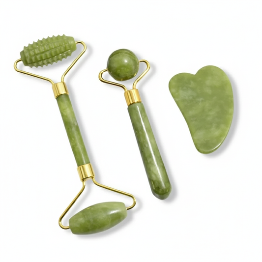 Kit Gua Sha et Rouleau de Jade pour Visage