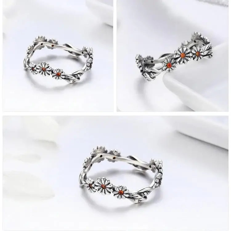 Bague Fleur Marguerite en Argent | Dame Fleur