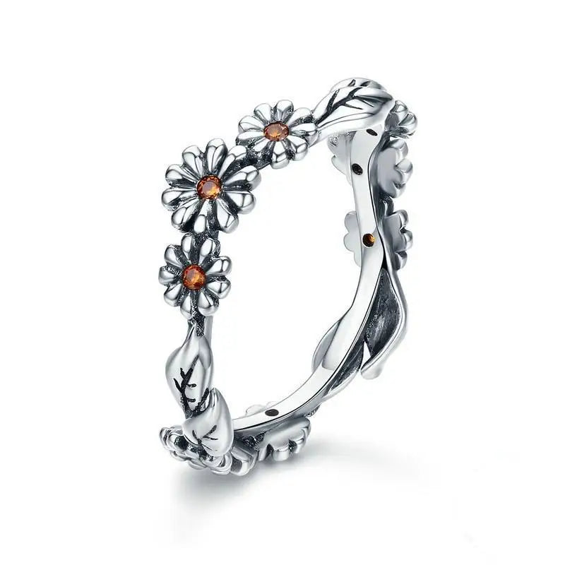 Bague fleur marguerite en argent