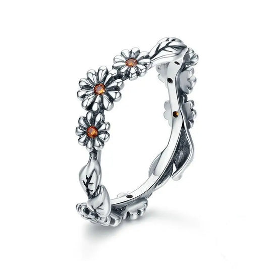 Bague fleur marguerite en argent