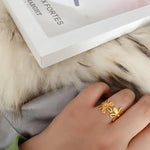 Bague Fleur Or Jaune - Vignette | Dame Fleur