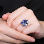 Bague Fleur Pierre Bleue - Vignette | Dame Fleur