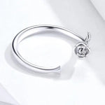 Bague Fleur Rose Argent - Vignette | Dame Fleur
