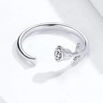 Bague Fleur Rose Argent - Vignette | Dame Fleur