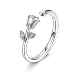 Bague Fleur Rose Argent - Vignette | Dame Fleur