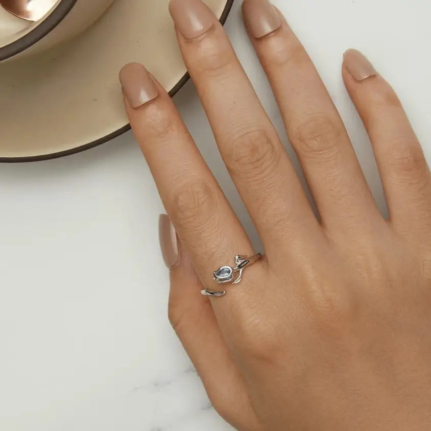 Bague Fleur Tulipe (Argent) | Dame Fleur