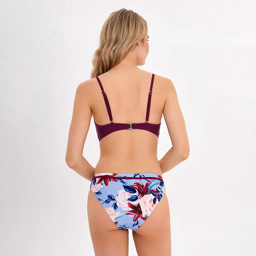 Bikini fleuri bordeaux | Dame Fleur