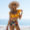 Bikini fleuri taille haute | Dame Fleur