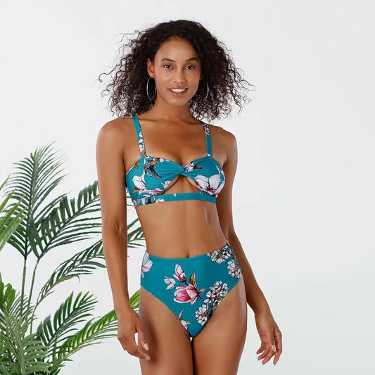Bikini taille haute fleuri | Dame Fleur
