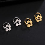 Boucles d'Oreilles Fleur en Acier Inoxydable - Vignette | Dame Fleur