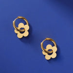 Boucles d'Oreilles Fleur en Acier Inoxydable - Vignette | Dame Fleur