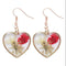 Boucles d’Oreilles Fleur Séchée Cœur Résine | Dame Fleur