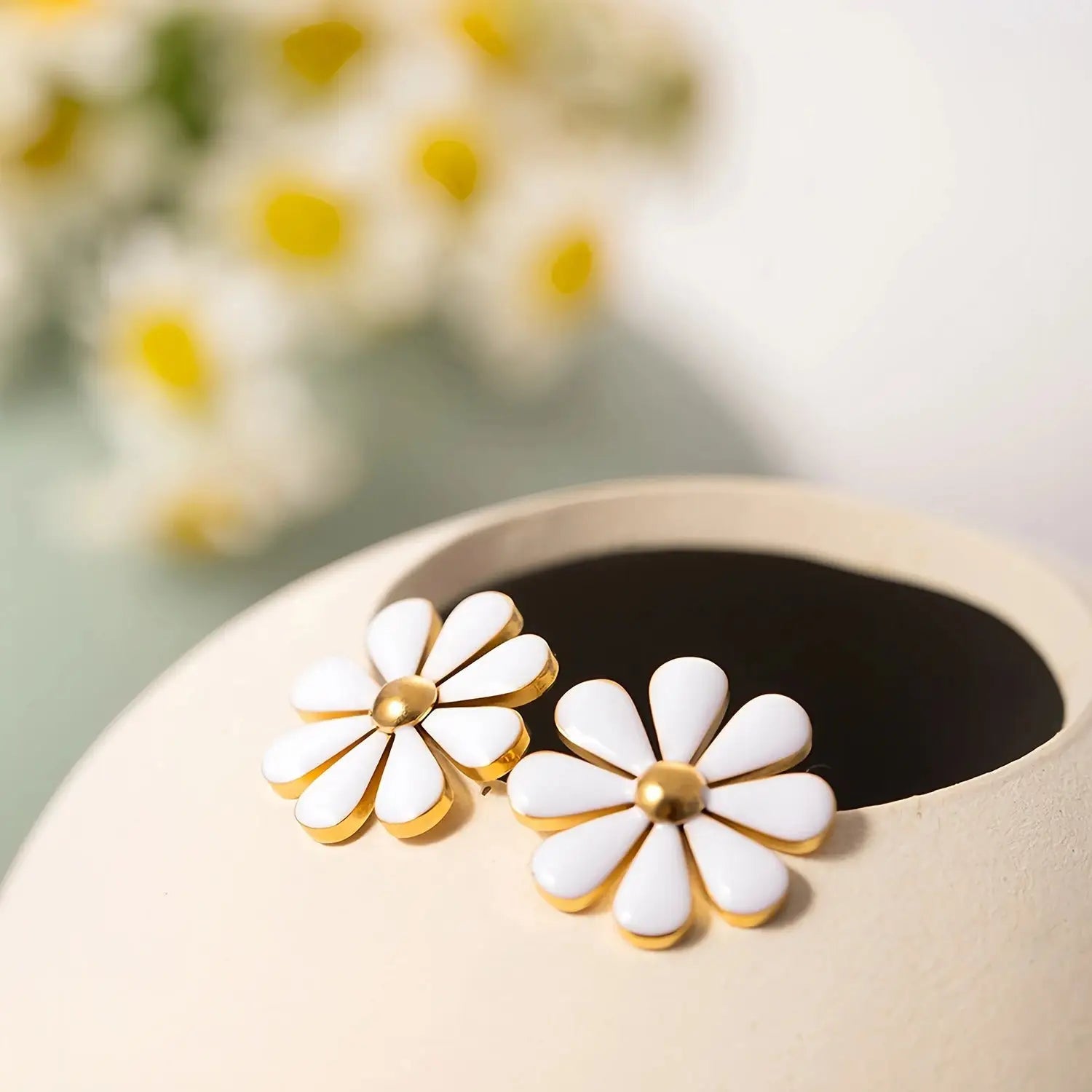 Boucles d’Oreilles Marguerite pour Femmes | Dame Fleur