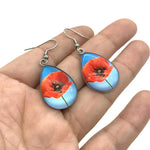 Boucles d’Oreilles Pendantes Fleur de Coquelicot - Vignette | Dame Fleur