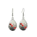 Boucles d’Oreilles Pendantes Fleur de Coquelicot - Vignette | Dame Fleur