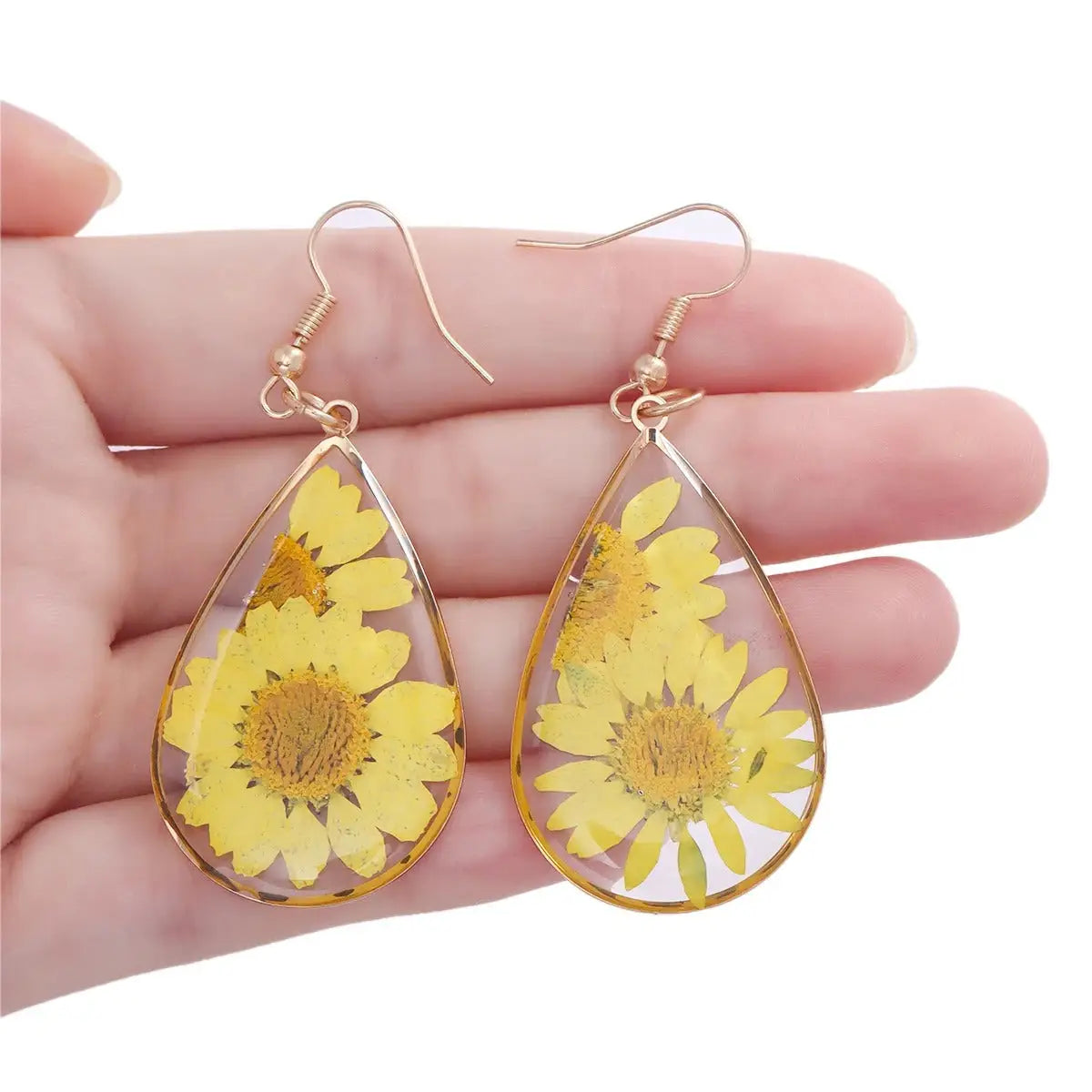 Boucles d’Oreilles Pendantes Fleur de Marguerite | Dame