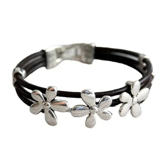 Bracelet Cuir Fleur | Dame Fleur