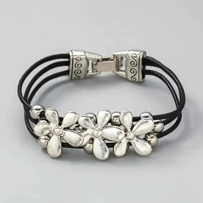 Bracelet Cuir Fleur | Dame Fleur