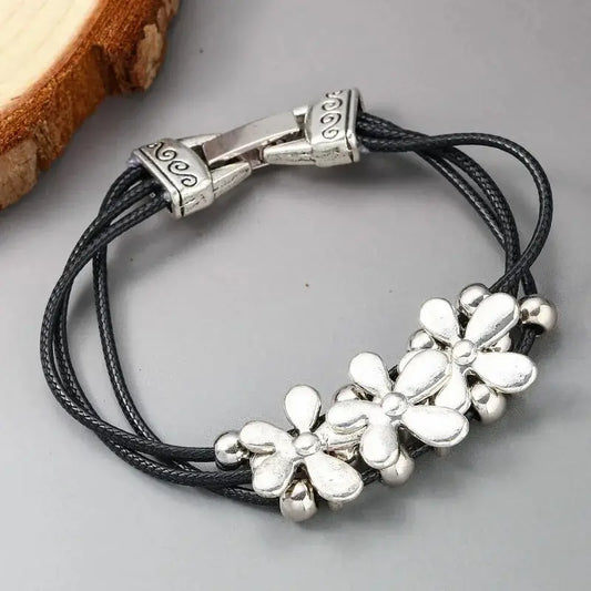 Bracelet Cuir Fleur | Dame Fleur