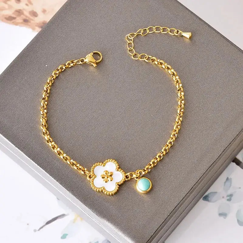 Bracelet Fleur Acier Inoxydable | Dame Fleur