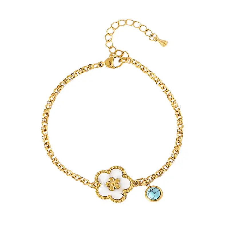 Bracelet Fleur Acier Inoxydable | Dame Fleur