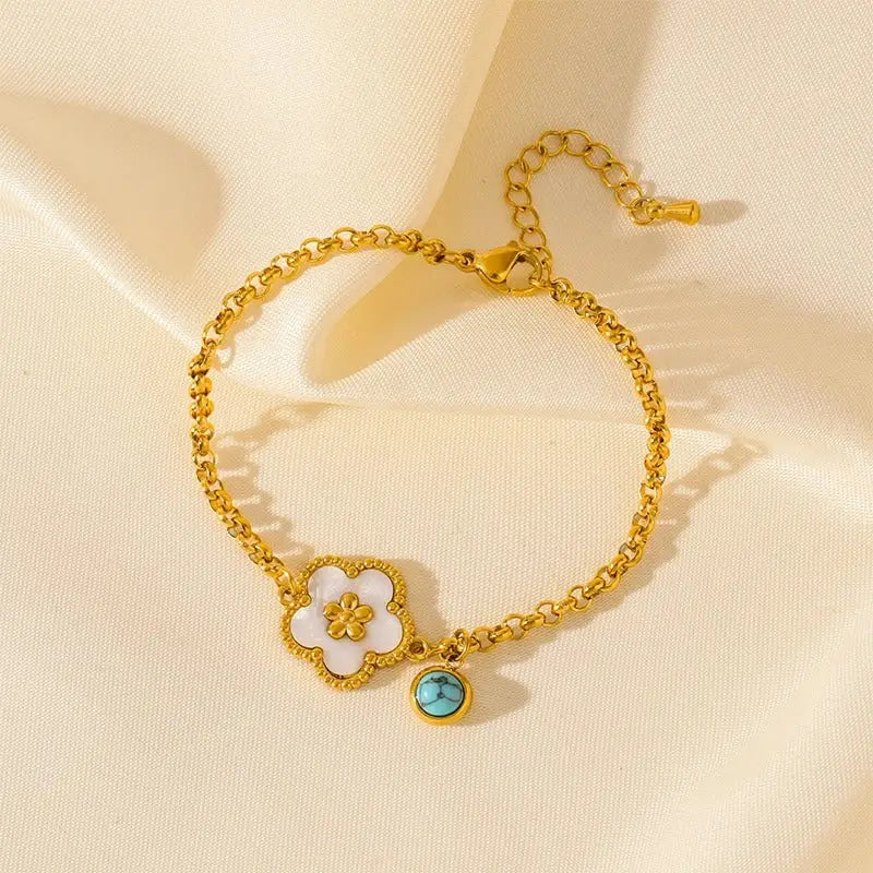 Bracelet Fleur Acier Inoxydable | Dame Fleur
