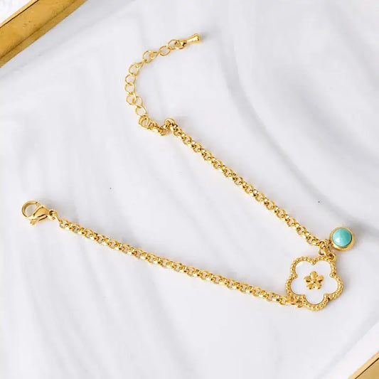 Bracelet Fleur Acier Inoxydable | Dame Fleur