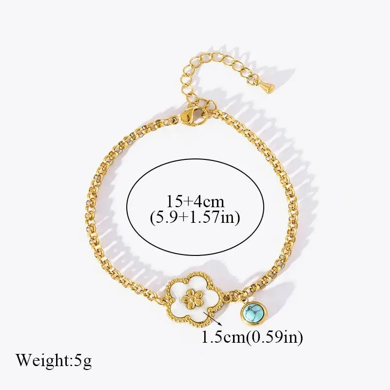 Bracelet Fleur Acier Inoxydable | Dame Fleur