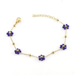 Bracelet Fleur Bleu - Vignette | Dame Fleur