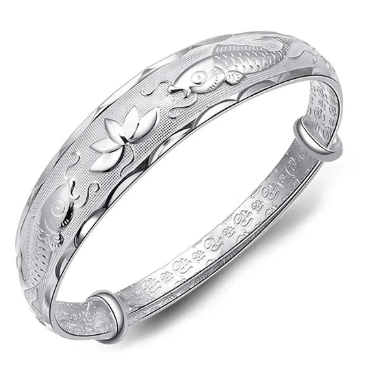 Bracelet Fleur de Lotus Argent | Dame Fleur