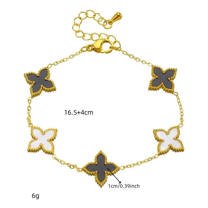 Bracelet Fleur Noir | Dame Fleur