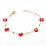 Bracelet Fleur Rouge - Vignette | Dame Fleur