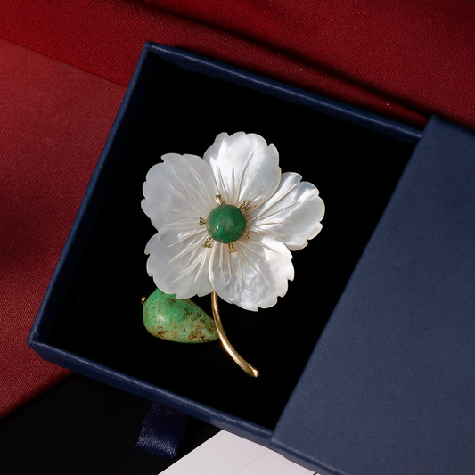 Broche Nacre Fleur