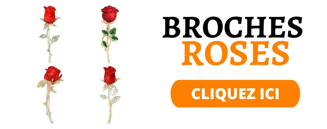 broche fleur rose