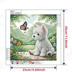 Broderie Diamant Chien Papillon et Fleurs- Kit DIY - Vignette | Dame Fleur