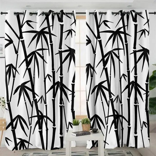 Double rideaux aux motifs bambou | Dame Fleur