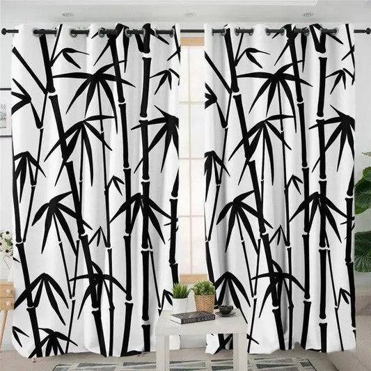 Double rideaux aux motifs bambou | Dame Fleur