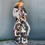 Ensemble Kimono Pantalon Fleuri - Vignette | Dame Fleur