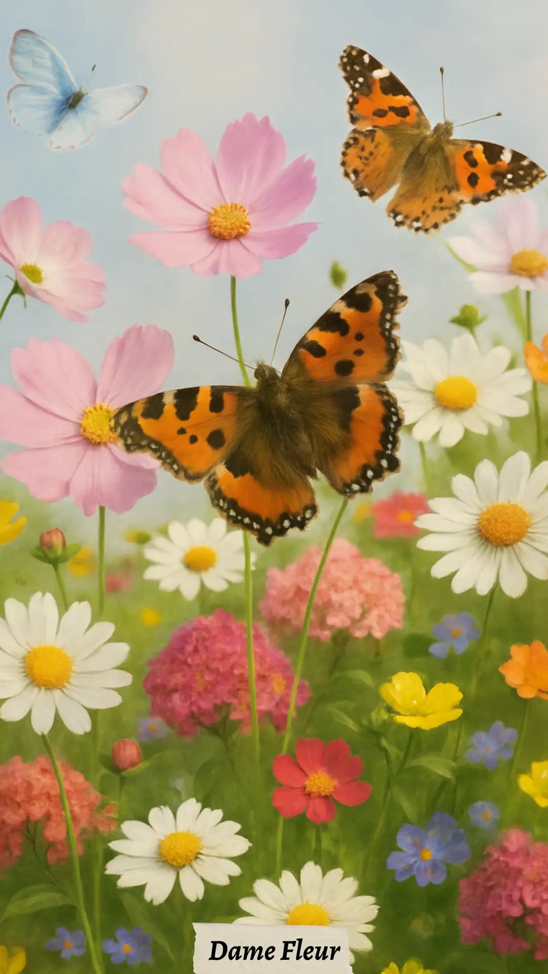 Fond d’écran fleurs et papillons pour Téléphone – Gratuit