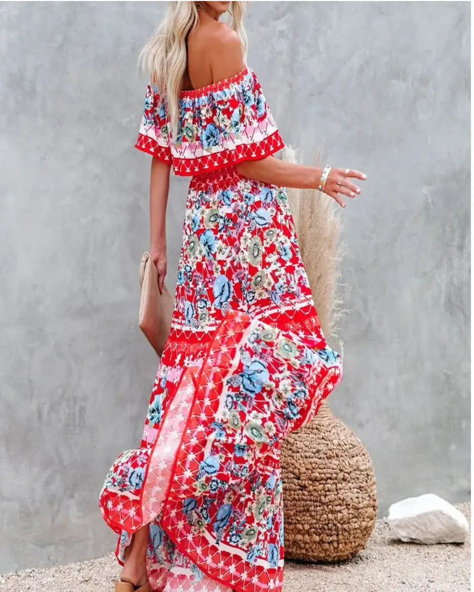 Hippie Robe Longue Fleurie Bohème | Dame Fleur