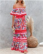 Hippie Robe Longue Fleurie Bohème - Vignette | Dame Fleur