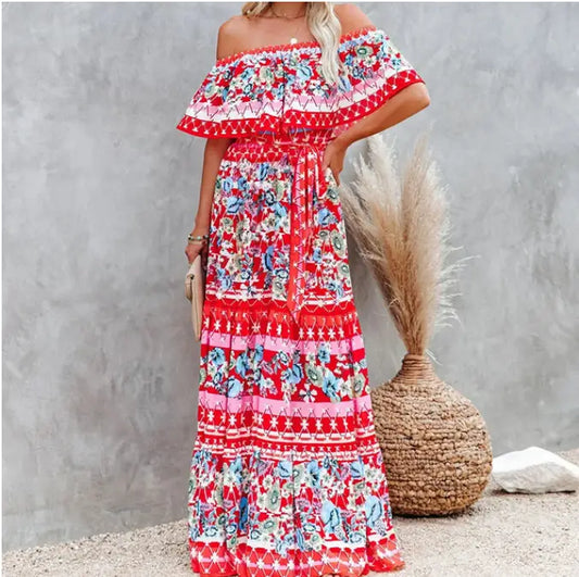 Hippie Robe Longue Fleurie Bohème | Dame Fleur