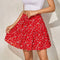 Jupe Courte Fleurie Rouge | Dame Fleur