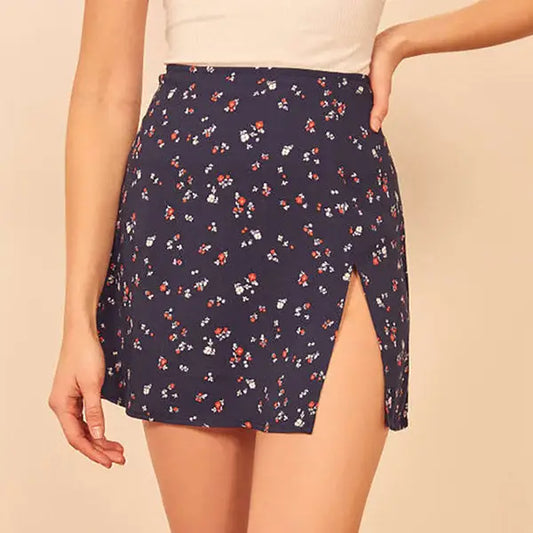 Jupe Droite Courte Fleurie | Dame Fleur