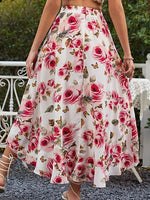 Jupe Fleurie Coupe Asymétrique - Vignette | Dame Fleur