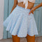 Jupe Fleurie Courte Bleue | Dame Fleur