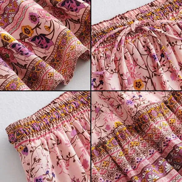 Jupe Fleurie Courte Rose | Dame Fleur